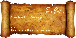 Sarkadi Csongor névjegykártya
